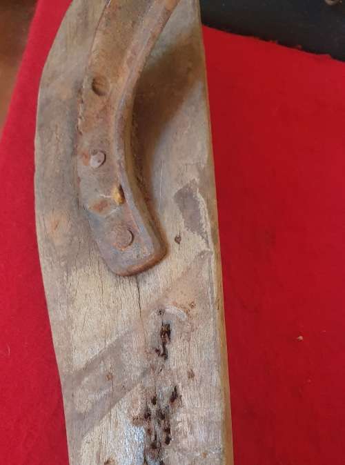 ANGLO BOER WAR HORSE SADDLE FRAME SALVAGED FROM DEELFONTEIN KAROO.WOOD AND CAST IRON.
