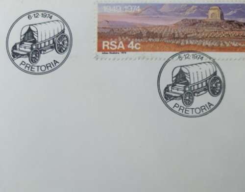 VOORTREKKERMONUMENT KWARTEEUFEES. 1949-1974 FULL SIZE FDC. SCARCE !!