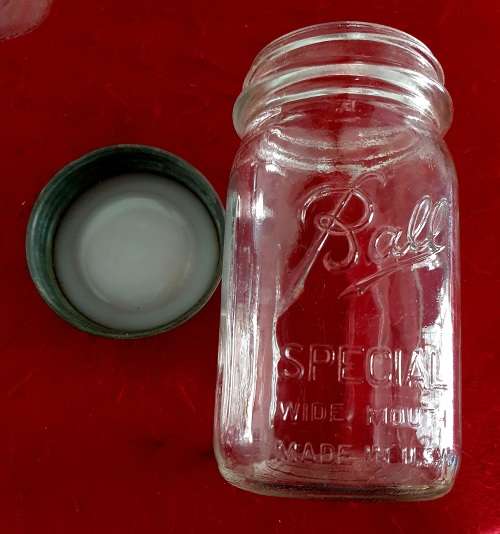 3 X 1930s BALL PRESERVE JARS. WITH ORIGINAL PORCELAIN LID.18CM HIGH .BID PER JAR !!