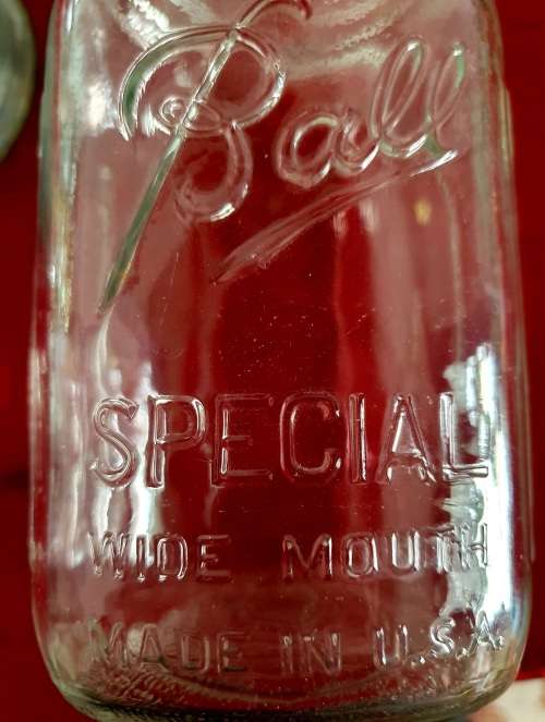 3 X 1930s BALL PRESERVE JARS. WITH ORIGINAL PORCELAIN LID.18CM HIGH .BID PER JAR !!