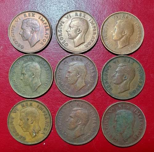 1942 UNION HALF PENNY  9X  . EXCEPTIONAL CONDITION !