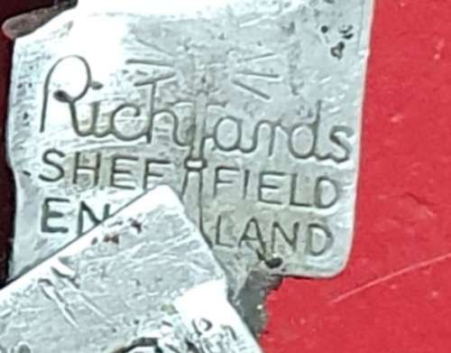 ANTIQUE RICHARDS SHEFFIELD FOLDING KNIFE. 14CM LONG.