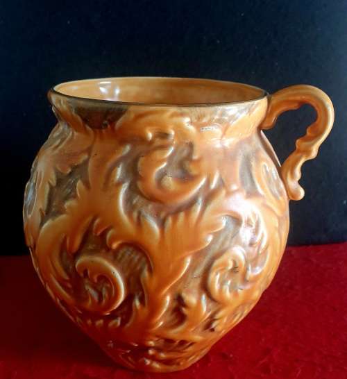 ANTIQUE THOMAS FORESTER & SONS Ltd PHOENIX POTTERY ATHENS 3D LEAF VASE.