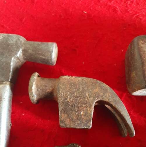 8 X ANTIQUE TO VINTAGE HAMMER COLLECTION. INCL. HUGE FORGING HAMMERS !! ONE BID FOR ALL.