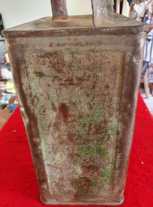 ANTIQUE EMBOSSED CASTROL MOTOR OIL 2 GALLON CAN. ORIGINAL BRASS LID.