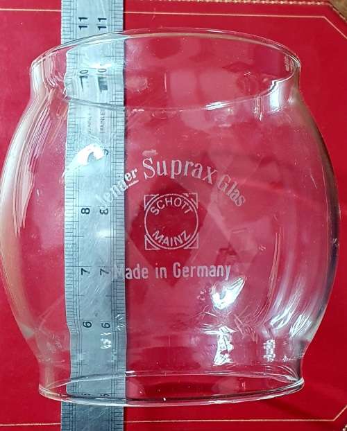 ORIGINAL JENAER SUPRAX LANTERN GLASS. SCHOTT MAINZ . GERMANY. AS GOOD AS NEW.