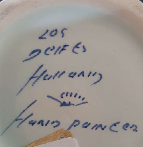 VINTAGE HAND PAINTED DELFT WATER / WINE PITCHER . STUNNING DETAIL. 20 CM HIGH.