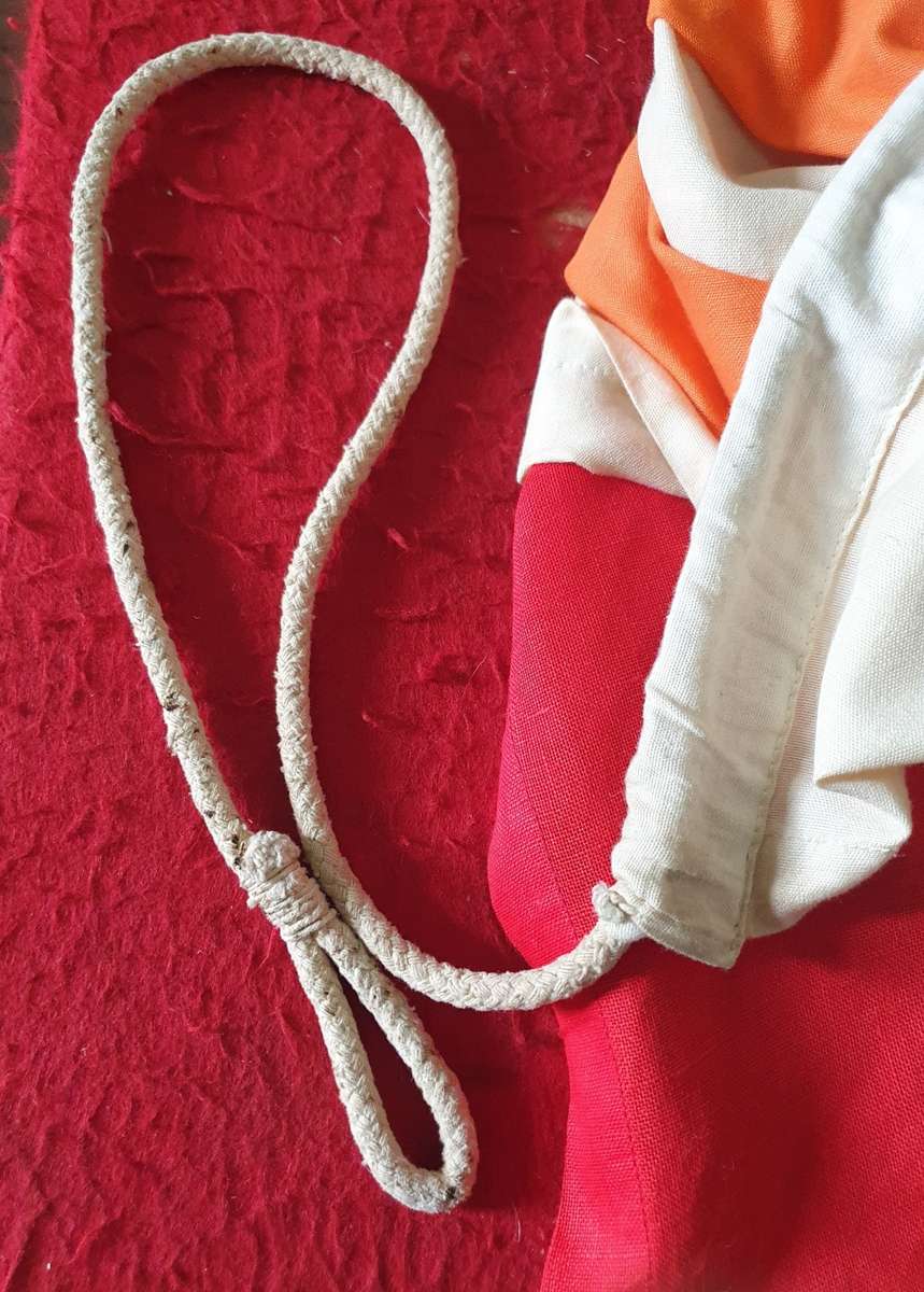 VERY OLD BIG `ORANJE-VRIJSTAAT` FLAG. 1.8M X 1.2M. SEWN NOT PRINTED. GOOD CONDITION .