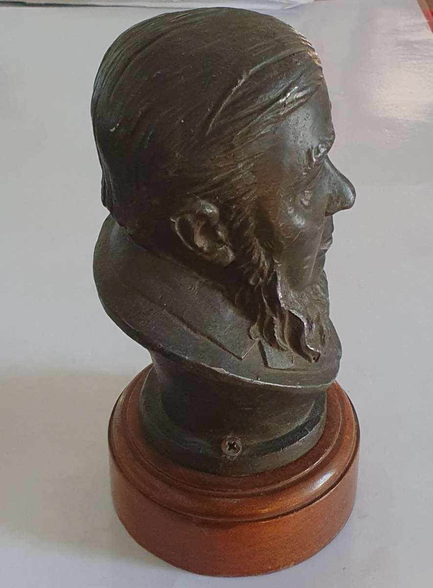 PAUL KRUGER. 1945 .COERT STEYNBERG. SPELTER BUST SCULPTURE.