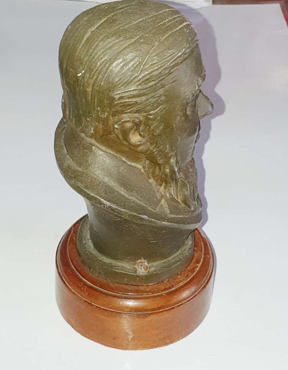 PAUL KRUGER. 1945 .COERT STEYNBERG. SPELTER BUST SCULPTURE.