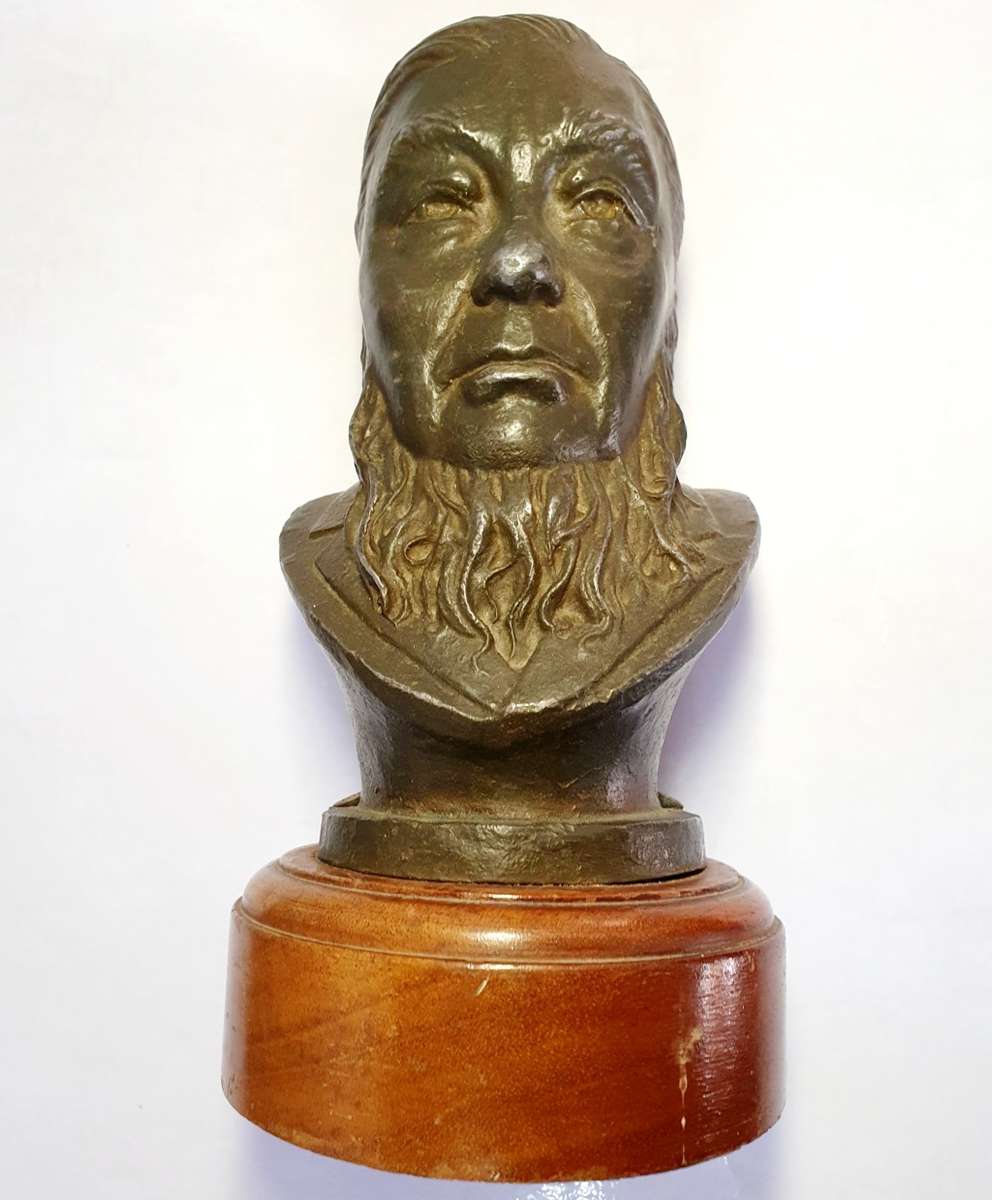 PAUL KRUGER. 1945 .COERT STEYNBERG. SPELTER BUST SCULPTURE.