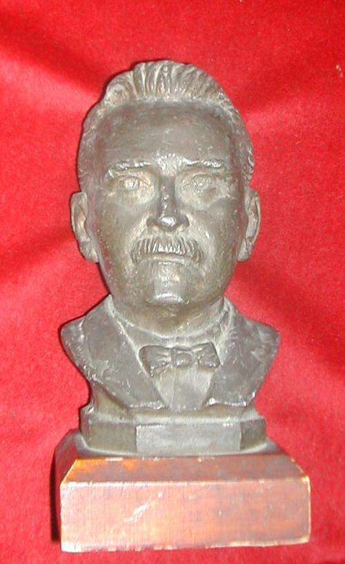 BRONZED STATUETTE OF JAN F.CILLIERS BY WELL KNOW SCULPTURE COERT L. STEYNBERG. 1945. VERY RARE.