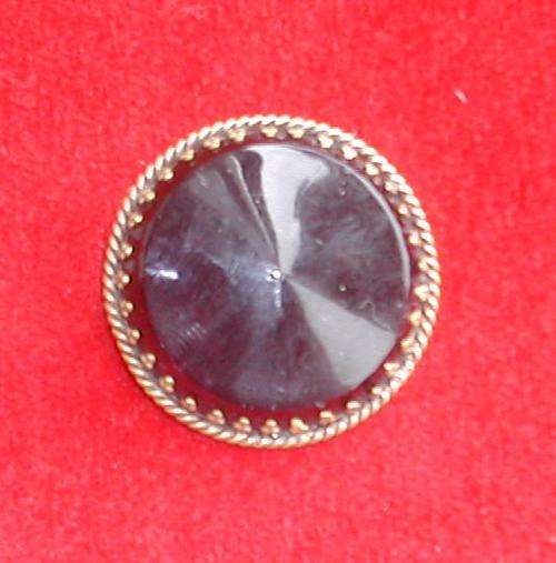 BLACK CRYSTAL AND COPPER BROOCH. VINTAGE!! VERY RARE!! 1910/20