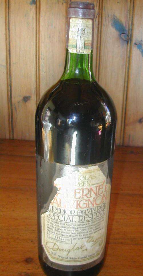 1981 DOUGLAS GREEN CABERNET SAUVIGNON SPECIAL RESERVE 1.5L. NUMBERED BOTTEL