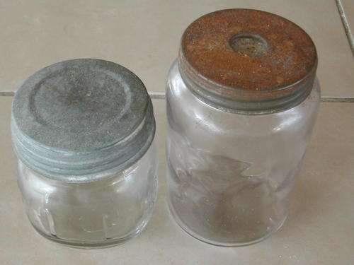 TWO VINTAGE CANED FRUIT BOTTLES! GREAT FIND!!