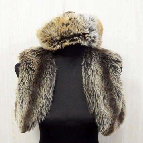Woolworths faux fur bolero with hat - Size : S