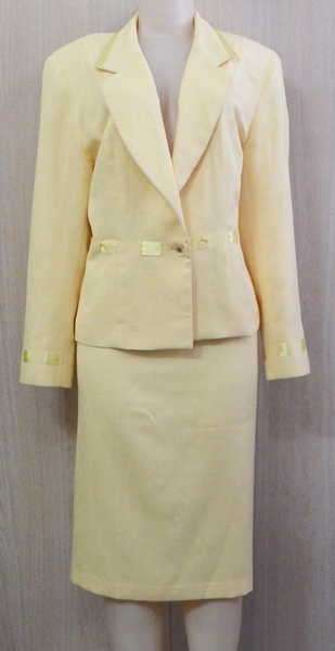 Vintage Pallu Designs yellow skirt suit - Size : 42  - Length of skirt : 71 cm