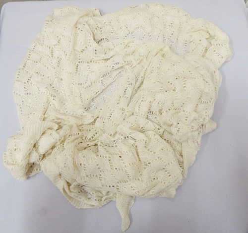 Knitted baby wrap blanket - Colour: beige - Very soft wool -  Approximately 164.5x155.5 cm