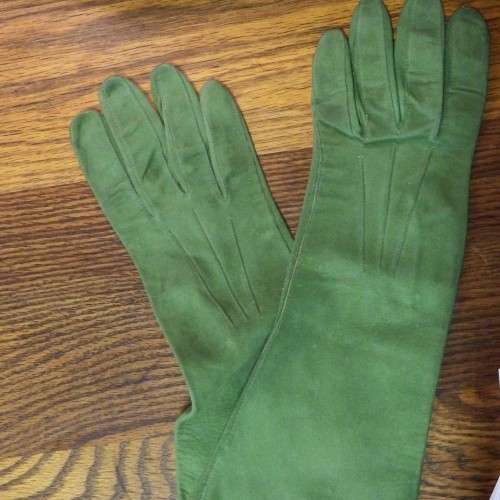 Women's green gloves - Size: 31cm