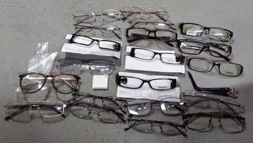 Lot of 19 prescription glasses frames