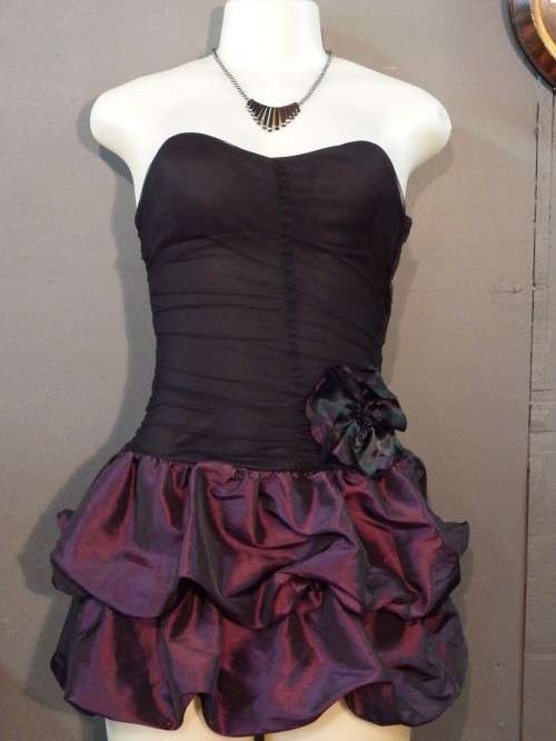 Identity black and purple cocktail dress - Size 28 - 100 Polyester - Necklace not included