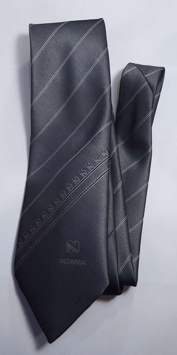 Nedbank grey tie by Rupwin - Length 145 cm