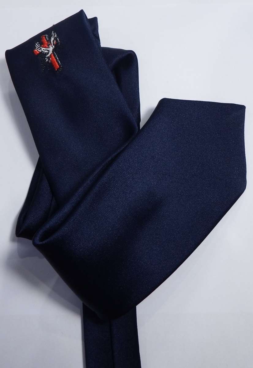 Navy Blue church logo tie - Length 157 cm