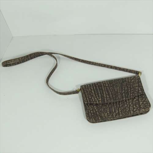 Lorenzi Genuine Buffalo leather handbag - Strap size: 106.5cm - Bag: 20cm x 13cm