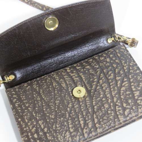 Lorenzi Genuine Buffalo leather handbag - Strap size: 106.5cm - Bag: 20cm x 13cm