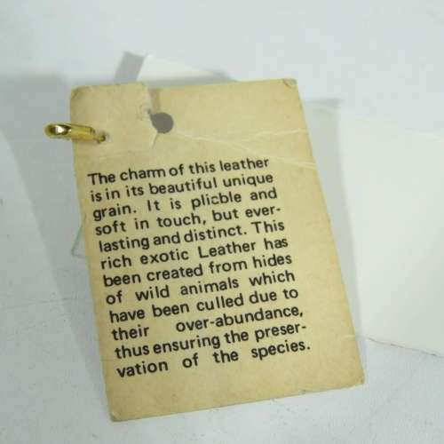 Vintage Genuine African Buffalo leather handbag - 28 x 31 cm