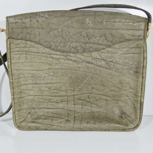 Vintage Genuine African Buffalo leather handbag - 28 x 31 cm