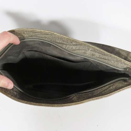 Vintage Genuine African Buffalo leather handbag - 28 x 31 cm