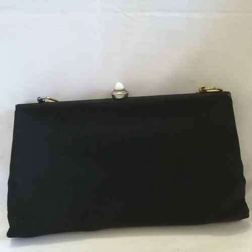 Vintage black material handbag - no strap