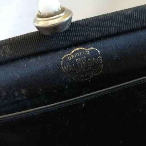 Vintage black material handbag - no strap