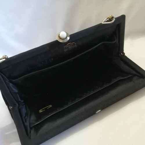 Vintage black material handbag - no strap