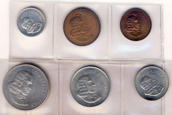 RSA 1965 set of coins as per scan - mostly proofs