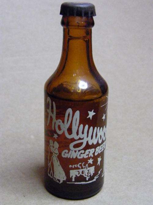 Hollywood Ginger Beer - miniature bottle as per scan