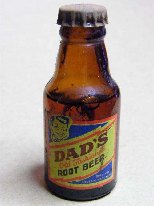 Dad's Old Fashioned Root Beer - miniature bottle still sealed as per scan