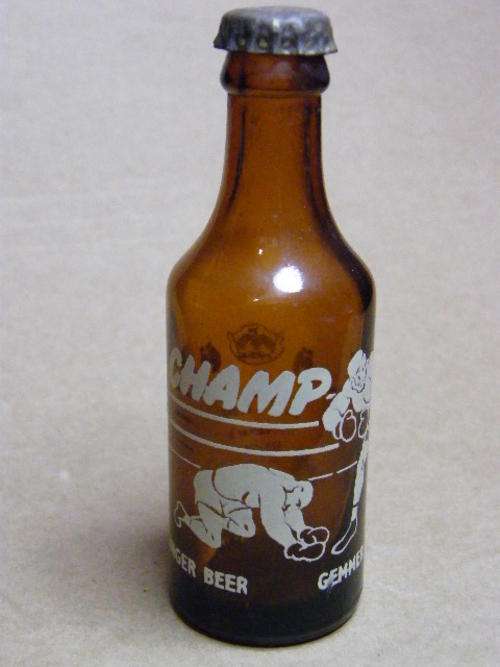 Champ Ginger Beer - Gemmer Bier - miniature glass bottle as per scan