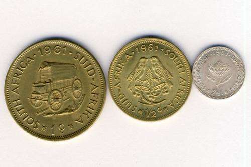 1961 set with half cent & 2 and a half cent - all excellent as per scan
