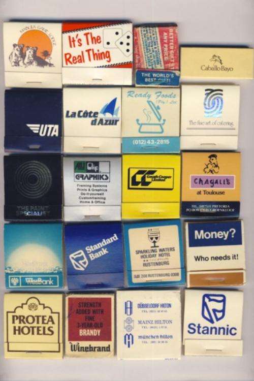 Lot of 20 match boxes as per scan - unused - you bid per box to take all