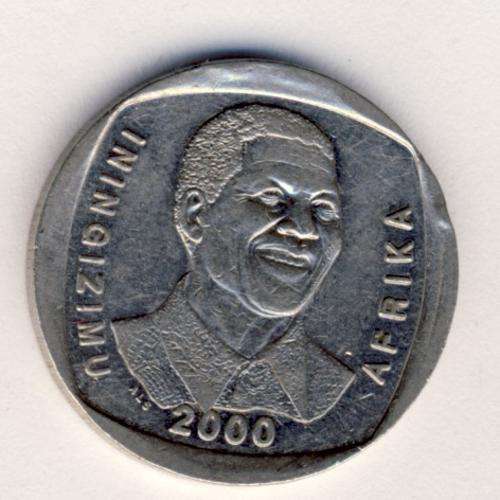 Mandela 2000 smiling R5 coin - as per scan
