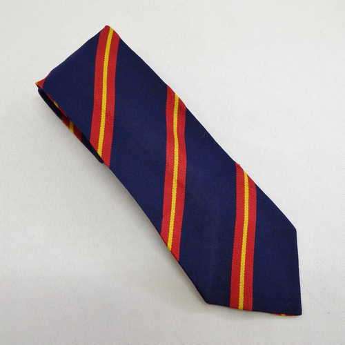 Lord Tie polyester children's navy blue tie with red and yellow stripes