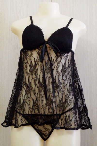 New black lace lingerie set - Size : Small