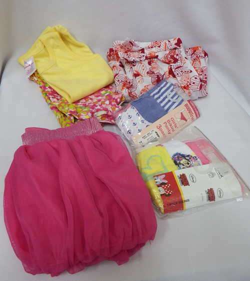 Lot of New girls clothes - 2-3 years -2 x pack of 3 underwear,Shirt & pants set,pink skirt,shorts