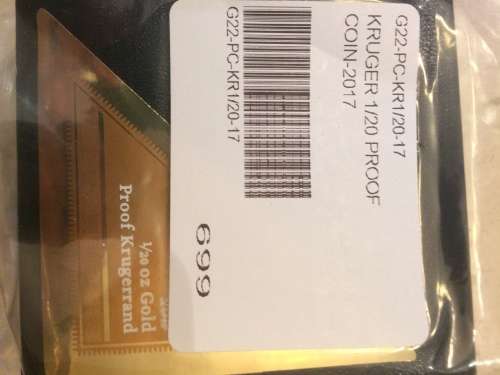 Surprise release 2017 Proof 1/20th Mintmarked KRUGERRAND gold 22ct coin only 2000 50th anniversary