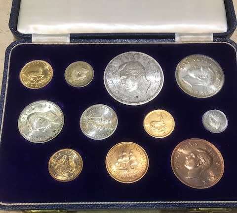 For BIGGOENS only 1952 Long Proof set Union coins with gold pound and half pound coins