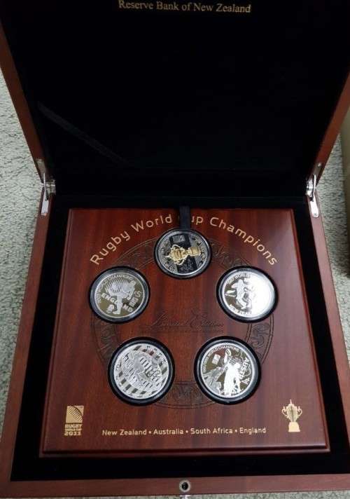 2011 Rugby World Cup 5 coin  Silver set