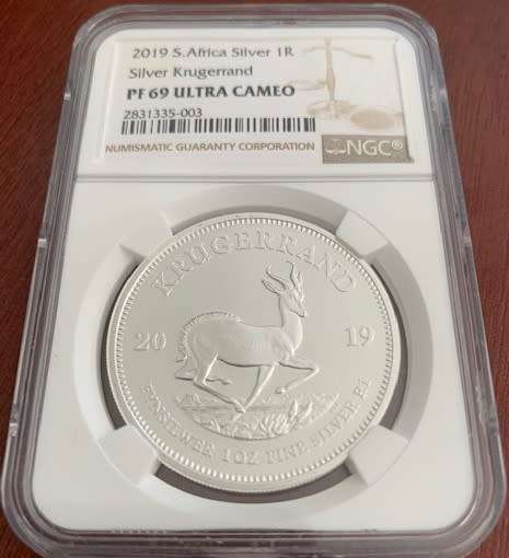 2019 Proof Silver Krugerrand 1oz NGC graded PF69 includes box and COA