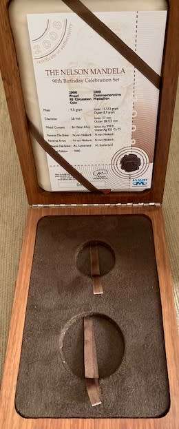 2008 Mandela 90 year Father of the nation box only  Fits a R5 , 1/2oz coin